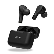 Deals, Discounts & Offers on Headphones - pTron Bassbuds Tango In-Ear TWS Earbuds, TruTalk AI-ENC Calls, Movie Mode, 40Hrs Playtime, Bluetooth 5.1 Headphone with HD Mics, Touch Control, IPX4 Water-Resistant & Type-C Fast Charging (Black Matt)