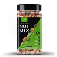 Deals, Discounts & Offers on  - GreenFinity Absolute Health, Premium Fruit, Nut & Fiber SuperMix, Healthy Mixed Nuts with Dry Fruits | Almonds | Cashews | Cranberry | Pumpkin Seeds | Walnuts, Reusable Jar, 500g | PACK OF 1