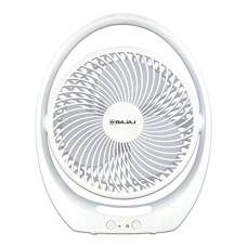Deals, Discounts & Offers on  - [Use Apay Card] Bajaj Pygmy Go 178 mm Mini Fan with LED Lighting| Rechargeable Fan| USB Charging Fan| 4-hours Battery Backup| 3 Fan Speed| 2-Light Brightness Setting| High Speed Table Fan| White Portable Fan