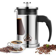 Deals, Discounts & Offers on  - Instalite French Press Coffee Maker (600 ml) with 4 Level Filtration System - 304 Grade Stainless Steel - Heat Resistant Borosilicate Glass