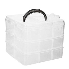 Deals, Discounts & Offers on  - ApLiQ Square Portable Transparent Plastic Detachable Storage 3 Layer 18 Grid with Adjustable Dividers Organizer Case