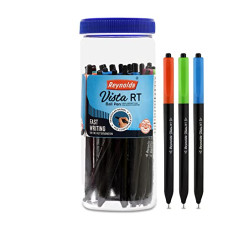 Deals, Discounts & Offers on Electronics - Reynolds VISTA RT BP 25 CT JAR - 20 BLUE & 5 BLACK | Ball Point Pen Set With Comfortable Grip | Pens For Writing | School and Office Stationery | Pens For Students | 0.7 mm Tip Size
