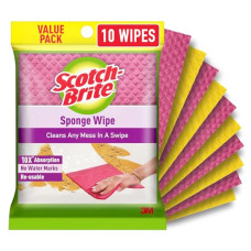 Deals, Discounts & Offers on Home Improvement - Scotch-Brite Sponge Wipe Resusable Kitchen Cleaning Sponge- Easy to use, Multi- color & Biodegradable (pack of 10)