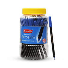 Deals, Discounts & Offers on Electronics - Reynolds AEROSLIM 50 CT PACK - BLUE | Ball Point Pen Set With Comfortable Grip | Pens For Writing | School and Office Stationery | Pens For Students | 0.7 mm Tip Size