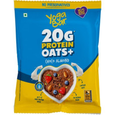Deals, Discounts & Offers on Food and Health - Yogabar High Protein Oats | 50g Protein | Choco Almond Oatmeal |Breakfast cereal Pouch(50 g)