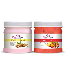Deals, Discounts & Offers on Beauty Care - Pink Root Body Massage Cream 500gm with Fruit Gel 500gm
