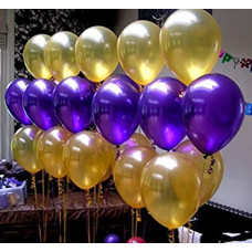 Deals, Discounts & Offers on  - AMFIN (Pack of 25) 10 inch Metallic Balloons Purple and Gold for Birthday Decoration, Decoration