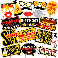 Deals, Discounts & Offers on  - Wobbox Quarantine Birthday Photo Booth Party Props