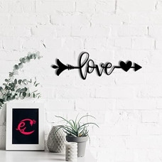 Deals, Discounts & Offers on  - eCraftIndia Love Arrow Through Heart Black Engineered Wood Cutout Wall Art Decor - Symbolic Wall Decoration Item