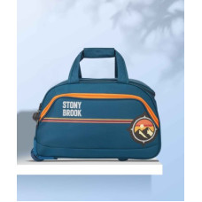 Deals, Discounts & Offers on  - Stony Brook by Nasher Miles55 L Strolley Duffel Bag - Sunset Polyester Small 52 cm Teal Wheel Duffle Bags|Duffle Trolley - Green - Regular Capacity