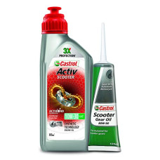 Deals, Discounts & Offers on Lubricants & Oils - Castrol Activ 10W-30 4-AT Synthetic Engine Oil for Scooter 800 ML & Castrol Gear Oil 80W-90