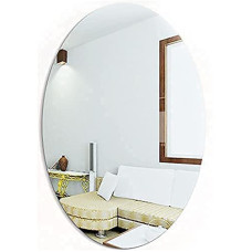 Deals, Discounts & Offers on  - IGNITO oval shape adhesive mirror sticker