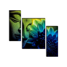 Deals, Discounts & Offers on  - SAF paintings Set of 3 Buddha 6MM MDF UV Textured Home Decorative Gift Item Painting 18 Inch X 12 Inch SANFJM1245
