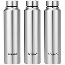 Deals, Discounts & Offers on  - Amazon Brand - Solimo Slim Stainless Steel Water Bottle, Set of 3, 1 liter Each