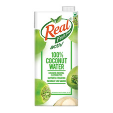 Deals, Discounts & Offers on  - DABUR Real Activ Coconut Water Tetrapack - 1L | Hydrating Coconut Water with Health Benefits | No Added Flavour & Sugars | Tasty and Nutritious