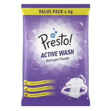 Deals, Discounts & Offers on  - Presto! Active Wash Detergent Powder, Tough on Stains, Gentle on Fabrics, Colour-Safe (4 Kg)