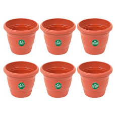 Deals, Discounts & Offers on Gardening Tools - TrustBasket UV Treated Plastic Round Pot(6 Inches)-Set of 6 | Heavy Duty Highly Durable Plant Container Gamla