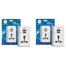 Deals, Discounts & Offers on  - Wipro NWM0300 North West NWM0300 USB Multi Plug with 1 Universal Socket and 2 USB Ports - Pack of 2 Three Pin Plug(White)