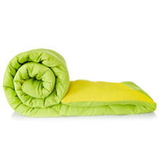 Deals, Discounts & Offers on  - Amazon Brand - Solimo Microfiber Reversible Comforter, Single (Olive Green & Cheery Yellow, 200 GSM)
