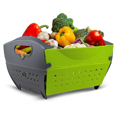 Deals, Discounts & Offers on  - Home Puff Collapsible Fruits & Vegetable Basket, Storage Box for Fridge, Multipurpose Strainer Colander, Easy to use & Clean, Washing Bowl, DIY Organizer
