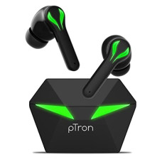 Deals, Discounts & Offers on Headphones - pTron Bassbuds Jade Truly Wireless in Ear Earbuds with 40ms Gaming Low Latency, HD Stereo Calls, 40Hrs Playtime, 1-Step Pairing Bluetooth Headphones, Fast TypeC Charging & IPX4 Waterproof (Black)