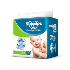 Deals, Discounts & Offers on  - Supples Premium Diapers, Large (L), 62 Count, 9-14 Kg, 12 hrs Absorption Baby Diaper Pants