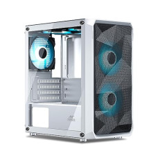 Deals, Discounts & Offers on  - Ant Esports 100 Air Mini M-ATX Computer Case/Gaming Cabinet - White | Support M-ATX, ITX, | Pre-Installed 2 Rainbow Fans at Front
