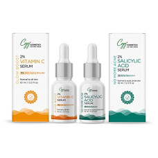 Deals, Discounts & Offers on Beauty Care - CGG Cosmetics Am/Pm Anti Pigmentation Combo - 2% Vitamin C & 2% Salicylic Acid Face Serum, Targets skin
