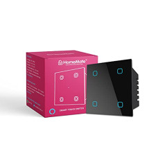 Deals, Discounts & Offers on  - HomeMate Wi-Fi Smart 4 Gang Touch Switch (Black, Pack of 1) | No Hub Required | Works with Amazon Alexa, Google Assistant & Siri