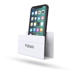 Deals, Discounts & Offers on  - Tizum Wall Hanging Mobile Holder Stand, Wall Mount, Charging Holder with Adhesive Strips Compatible with iPhones, Smartphones and Mini Tablet, Mobile Phone Organizer Stand, Storage Case