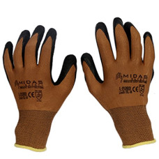 Deals, Discounts & Offers on  - TheCoolio Midas Safety Brown Shell with Black Crinkle Finish Latex Coating Glove (Medium)