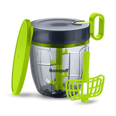 Deals, Discounts & Offers on  - Home Puff Vegetable Chopper with Steel 3 Blade and Whipping Blade (Green)