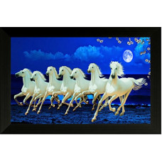 Deals, Discounts & Offers on  - Saf Seven Running Horses Vastu Painting For Home And Office,(Wood,35Cmx 2Cmx 50Cm Framed Painting) SANFA-7973