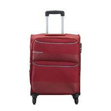Deals, Discounts & Offers on  - VIP Essencia Durable Polyester Soft Sided Cabin Luggage Spinner Dual Wheels with Quick Access Front Pockets (Cabin, 55cm, Red)