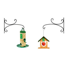 Deals, Discounts & Offers on Gardening Tools - Nature Forever Round Bar Wrought Iron Wall Hanging Bracket, 8 x 11 inch (Set of 2 Pieces)