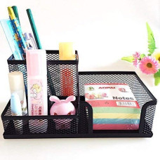 Deals, Discounts & Offers on  - Styxon / 3 Compartment Metal Mesh Desk Organizer Stationary Storage Stand Pen, Pencil Holder