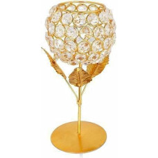 Deals, Discounts & Offers on  - Subiya Metal Gold Plated Crystal Candle Holder - Decorative Tea Light Stand Votive