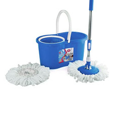 Deals, Discounts & Offers on Home Improvement - Cello Kleeno Compacto Spin Mop with 2 Refill | 360 Degree Rotating Mop | Extendable Rods with Handle Lock | Floor Cleaning Mop | Mop with Bucket | Blue