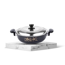 Deals, Discounts & Offers on Cookware - ATEVON Medium-Sized Black Kadhai - 26cm Diameter, Ceramic Coated