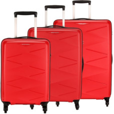 Deals, Discounts & Offers on  - Kamiliant by American TouristerHard Body Set of 3 Luggage 4 Wheels - TRIPRISM SPINNER 3PC SET RED - Red