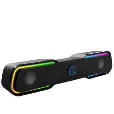 Deals, Discounts & Offers on  - HP DHE-6002 Wired Speaker, 3.5mm aux connectivity, Surround Sound, PC and Phone Compatible, Easy Volume Controls, Touch-Controlled RGB Lighting, 1-Year Warranty, 0.77 kg, Black, 8C573AA
