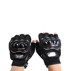 Deals, Discounts & Offers on  - Probiker Half Finger Motorcycle Riding Gloves (Black, Large)