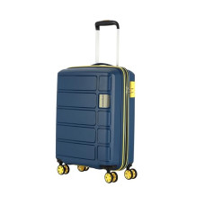 Deals, Discounts & Offers on  - Kamiliant by American Tourister Harrier Zing 56 cms Small Cabin (PP) Hard Sided 8 Wheels Spinner Luggage/Suitcase/Trolley Bag (Navy) (Double Wheel)