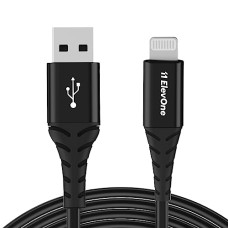 Deals, Discounts & Offers on  - ElevOne Lightning Cable, 2A Fast Charging, 480Mbps Data Sync Cable Compatible with iPhone, iPad, Macbook, iMac and AirPods, 1m (ECL-1, Black)