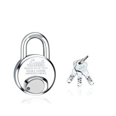 Deals, Discounts & Offers on  - Link Hi-Tech 65mm Round Lock | Stainless Steel Body | Hardened Shackle | 1 Padlock | 3 Iron Keys with Hi-Tech Nickle | 15 Year Warranty | Get 1 Key Holder Free