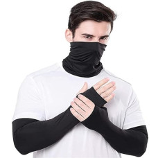 Deals, Discounts & Offers on Men - XJARVIS Bandana & Arm Sleeves For Dust & Sun Protection, Comes with Cool Lightweight, Windproof, Breathable Material, Fishing Hiking Running Cycling, Combo