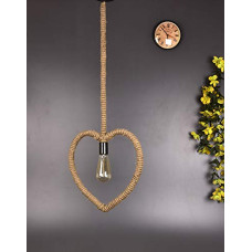 Deals, Discounts & Offers on  - Tu Casa HG-01 Heart Shape Rope pendent Light Jute Rope Holder Type e-27 Size 13x1x 43