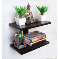 Deals, Discounts & Offers on  - Xtenshion Crafts Wooden Wall Mount Tv Set Up Box Stand Wall Shelves Wooden Wall Shelf(Number of Shelves - 2, Brown)