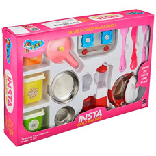 Deals, Discounts & Offers on  - Insta kitchenset Kitchenware Set Toy Non Toxic Plastic and Stainless Steel Cooking Accessories