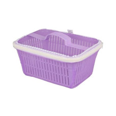 Deals, Discounts & Offers on  - Go Hooked Multipurpose Plastic Storage/Gift Basket With Net Cover | Stylish Basket With Zip Net Cover Pack Of 1 (Purple).